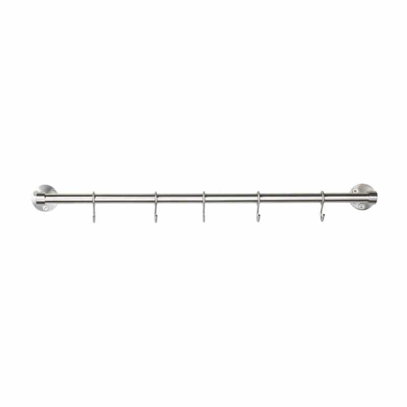 Aveny | Køkkenstang i Rustfrit Stål - inkl. 6 kroge - 640 mm L 640 mm x D 70 mm Beslag Design 948001-41 FINICC