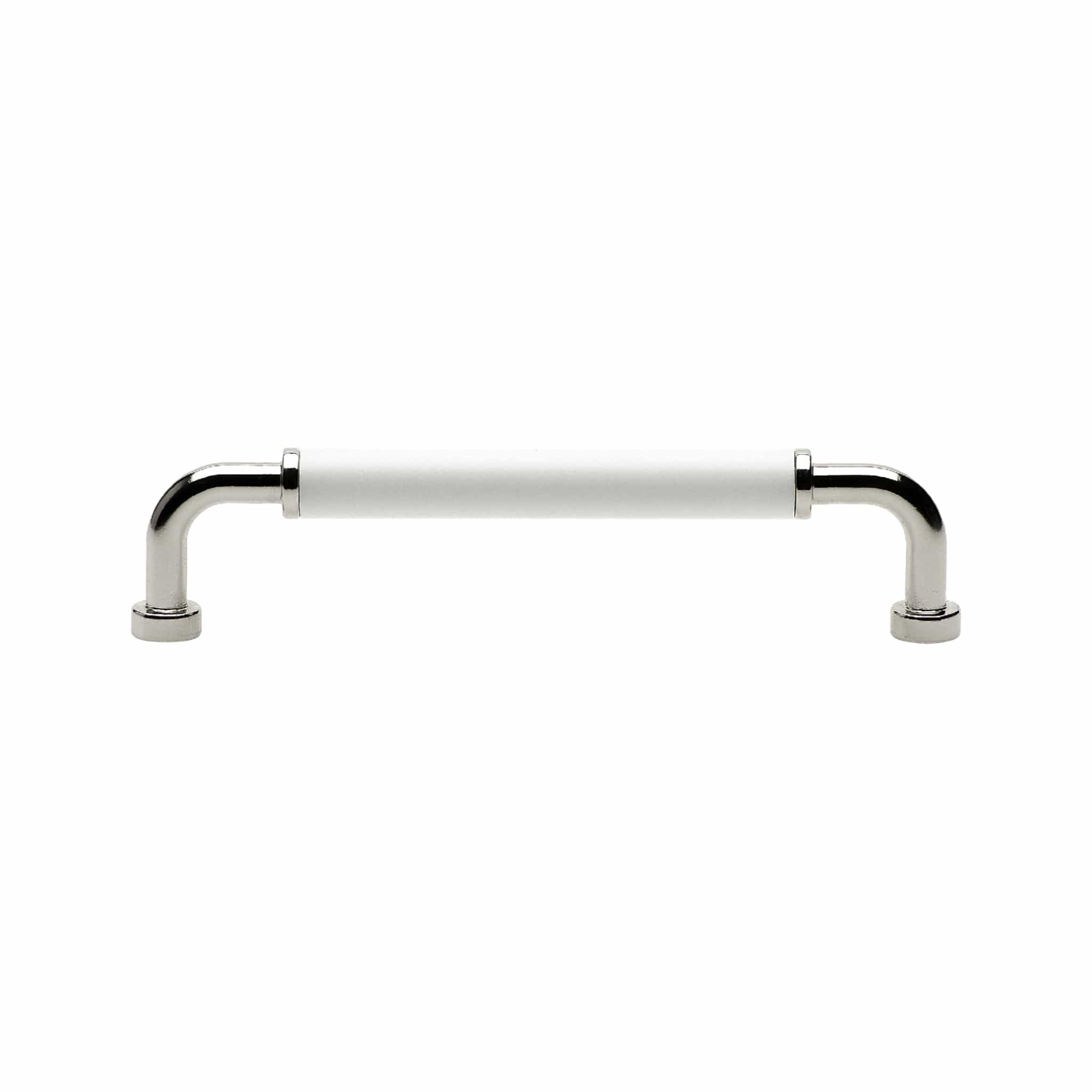 Brohult | Greb i Blank Nikkel / Hvid L 141 mm (C/C 128 mm) Beslag Design 397046-11 FINICC