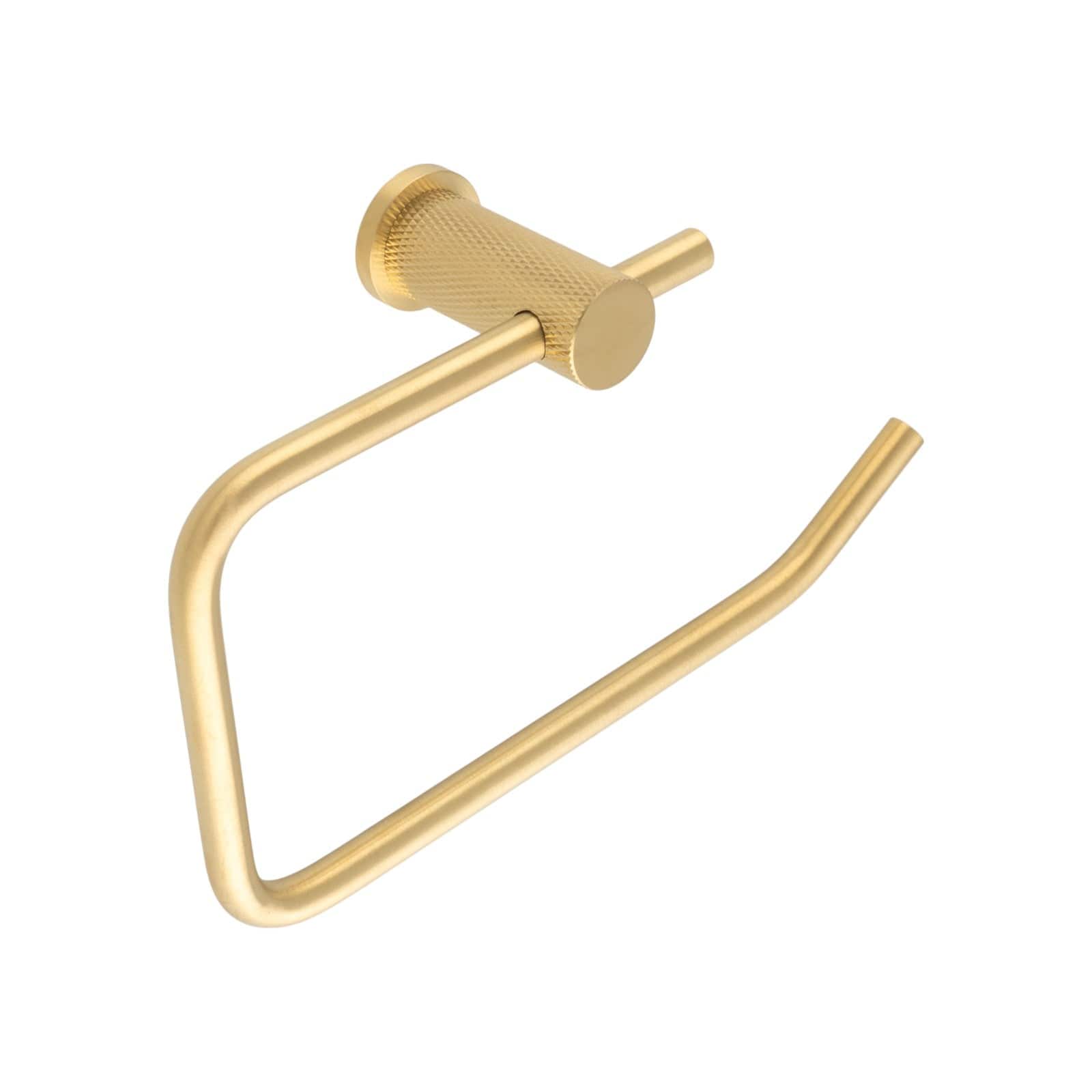 Brunel Cross | Toiletrulleholder i Børstet Messing med Lak Alexander & Wilks AW450SBPVD FINICC