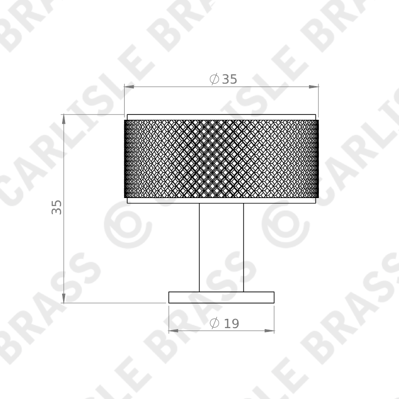 Carlisle Cross Radio | Knop i Børstet Rustfrit Stål Finish Ø 35 mm x D 34 mm Carlisle Brass FTD703SN FINICC