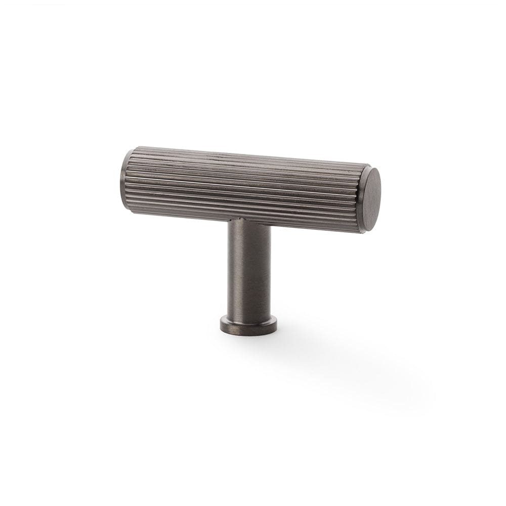 Crispin T-Bar Reeded | Greb/Knop i Dark Bronze L 55 mm x D 38 mm Alexander & Wilks AW801R-55-DBZPVD FINICC