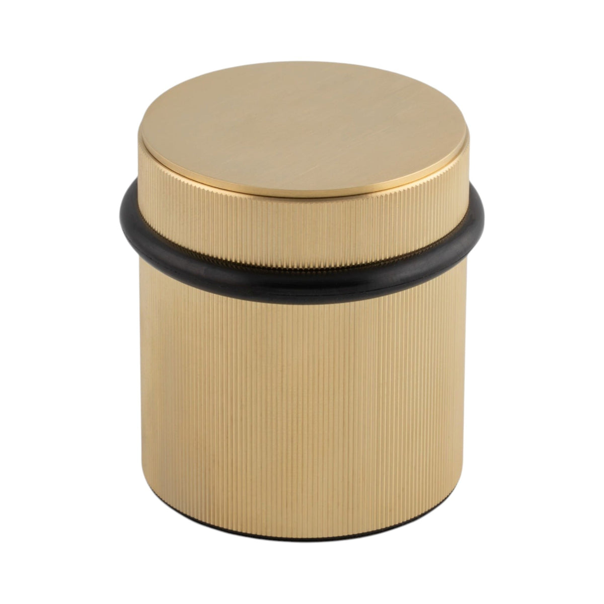 Gravity Reeded | Dørstopper i Børstet Messing med Lak - fritstående Alexander & Wilks AW605R-62-SBPVD FINICC