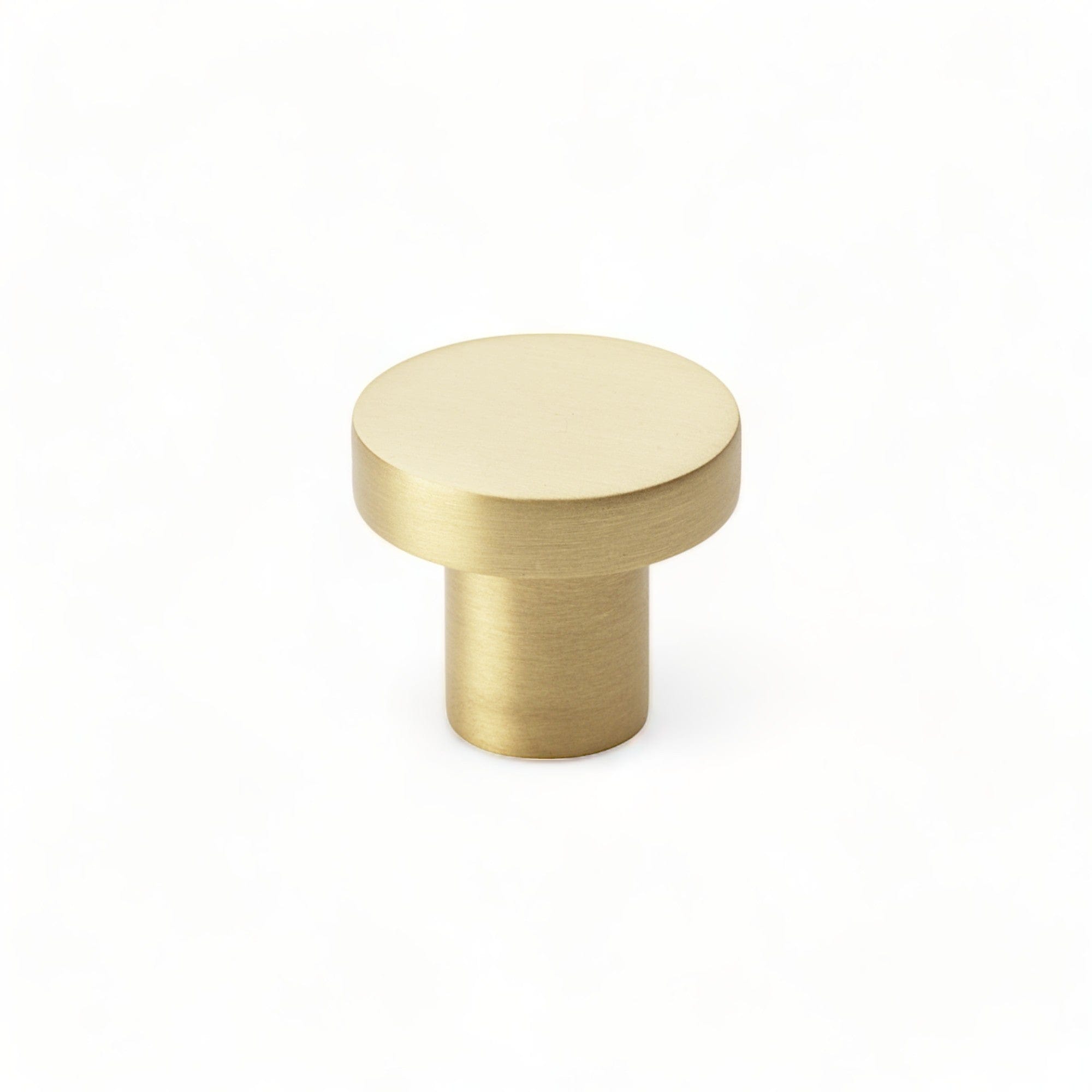 Hanover Plain | Knop i Børstet Messing Med lak Ø 30 mm x D 26 mm Alexander & Wilks AW821-30-SB FINICC