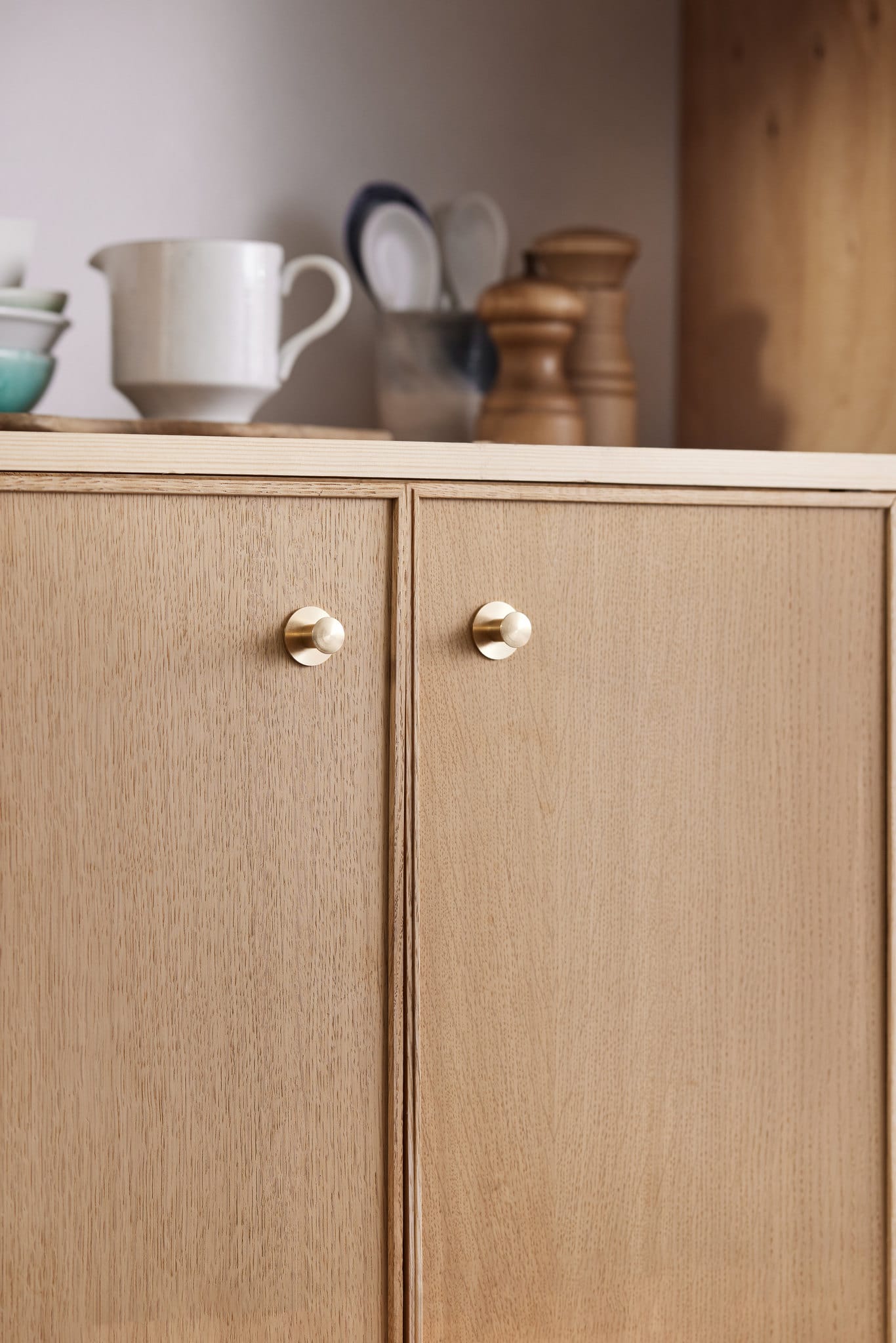 Knob | Knop/Knage i Børstet Messing uden Lak Ø 45 mm Moebe MB-KNOBR FINICC