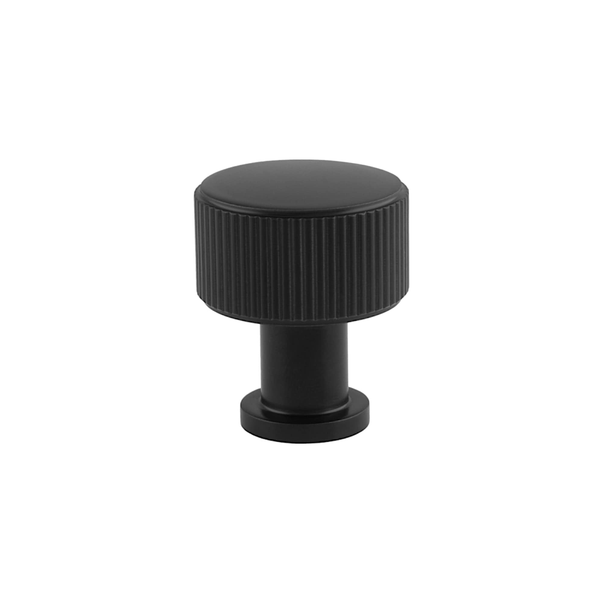 Lucia Reeded | Knop i Sort Ø 29 mm x D 34 mm Alexander & Wilks AW807R-29-BL FINICC