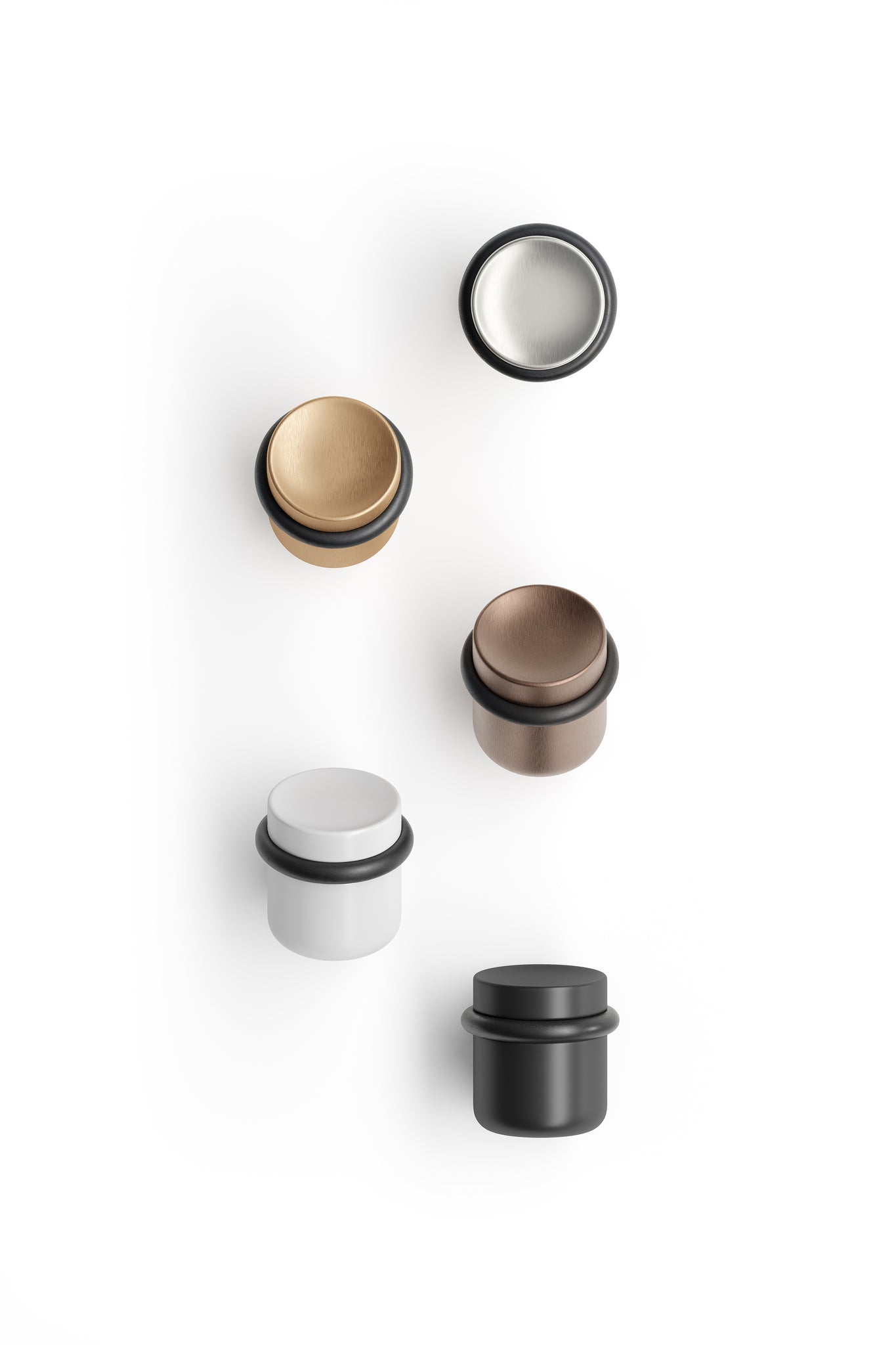 Luv | Dørstopper i Børstet Rustfrit Stål Finish Ø 36 mm x H 35 mm Viefe VF-8017030Z23 FINICC