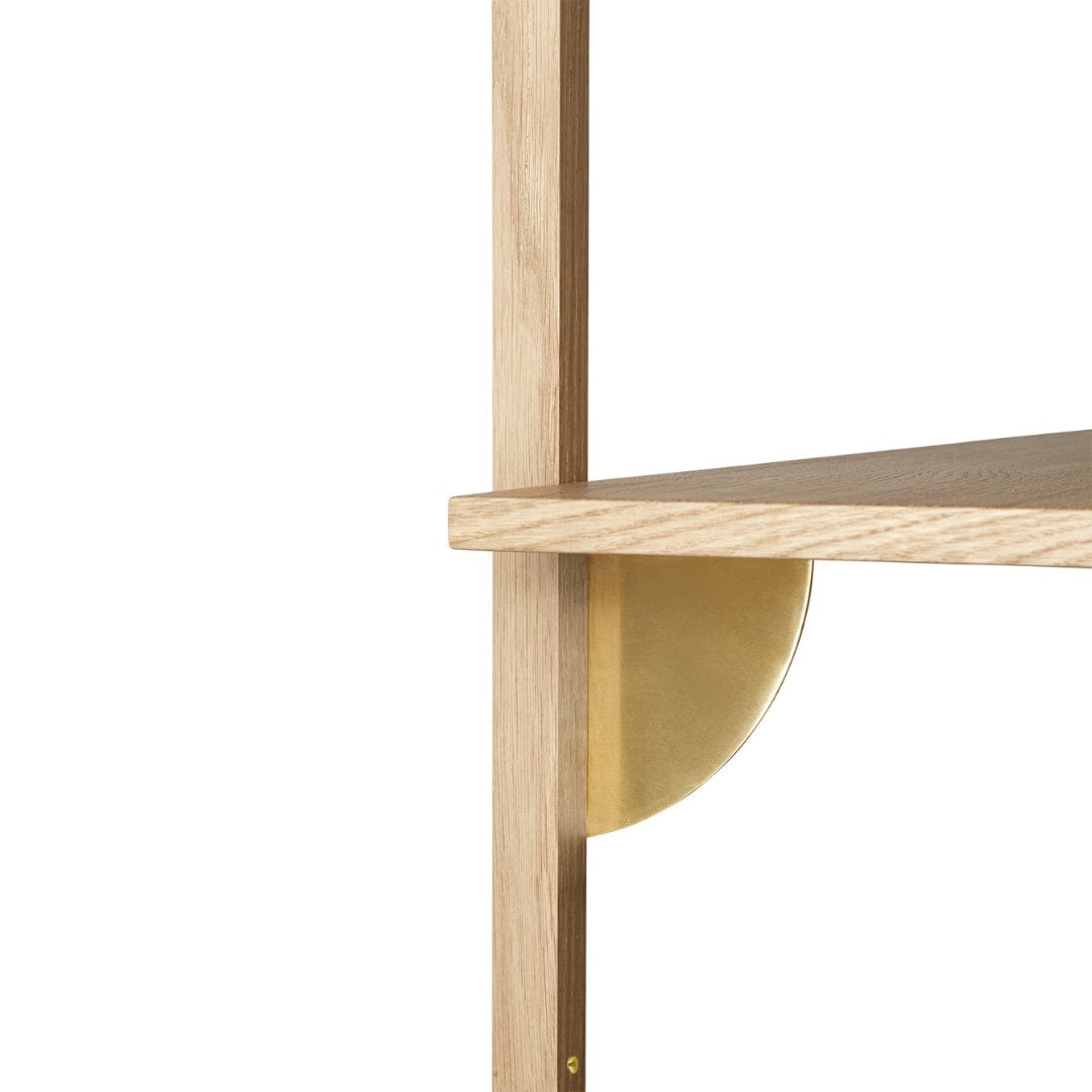 Sector Shelf Single/Narrow - Oak/Brass ferm LIVING FL-1103512852 FINICC