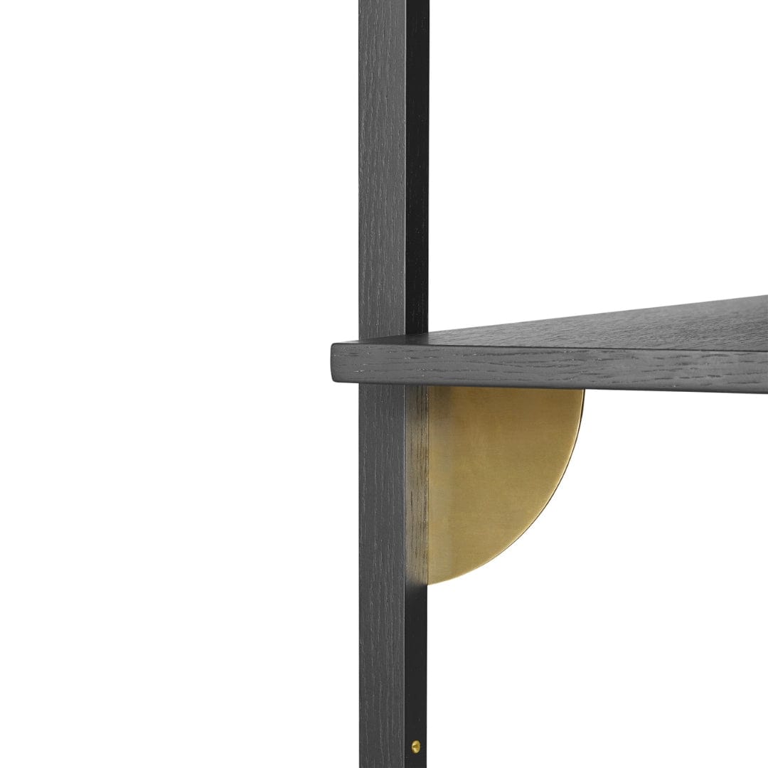 Sector Shelf Single/Wide - Black Ash/Brass ferm LIVING FL-1103452860 FINICC