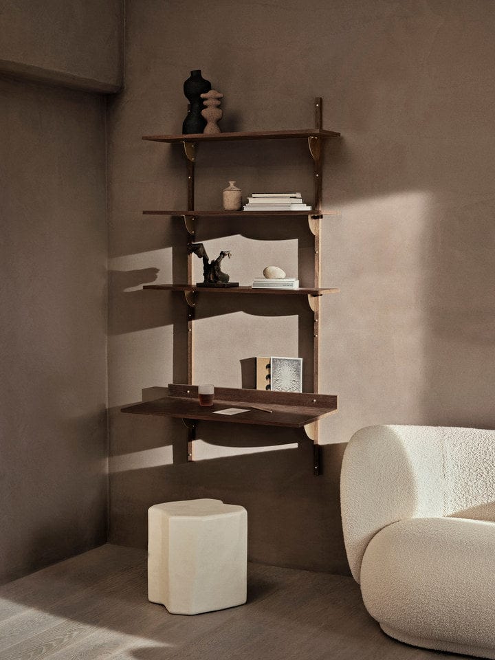 Sector Shelf Tripple/Wide - Smoked Oak/Brass ferm LIVING FL-1104269294 FINICC