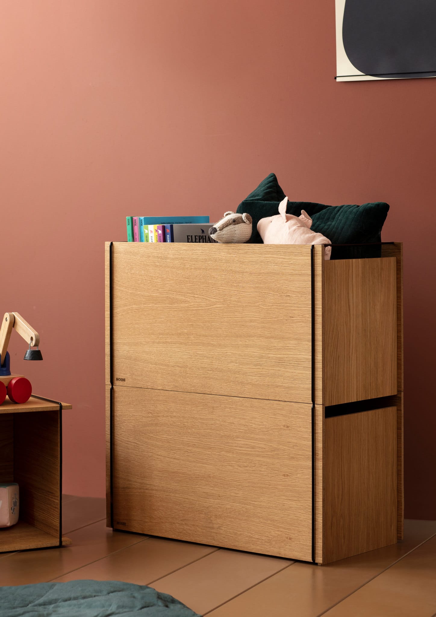 Storage Box | Opbevaringskasse i Eg/Sort L 60 cm x B 33 cm Moebe MB-SBOBL FINICC
