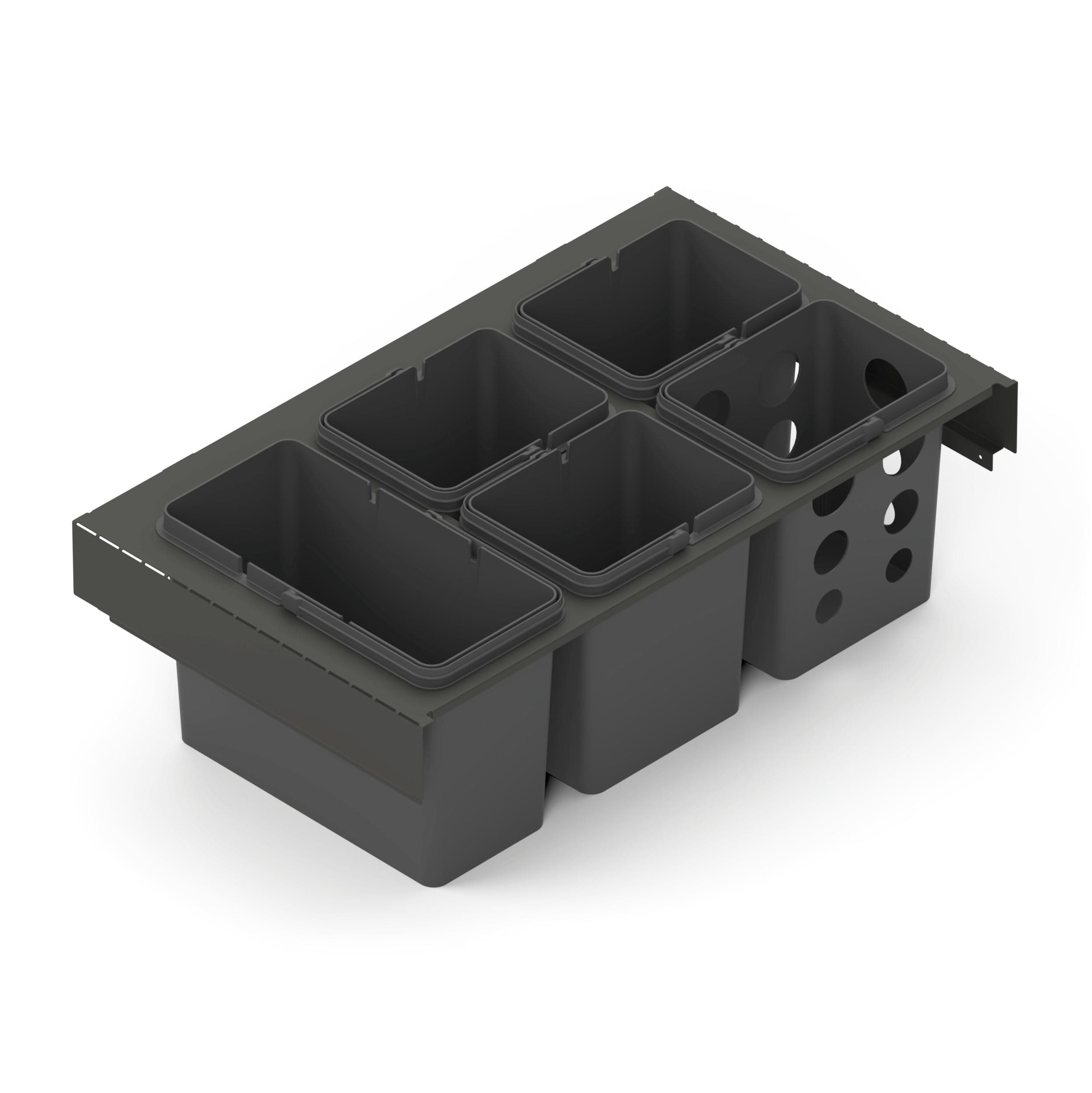 Toledo 80x45 | Affaldssystem til 80 cm skuffe inkl. 4x7 liters og 1x12 liters spande (systemdybde 45 cm) Theofils TF-630012 FINICC