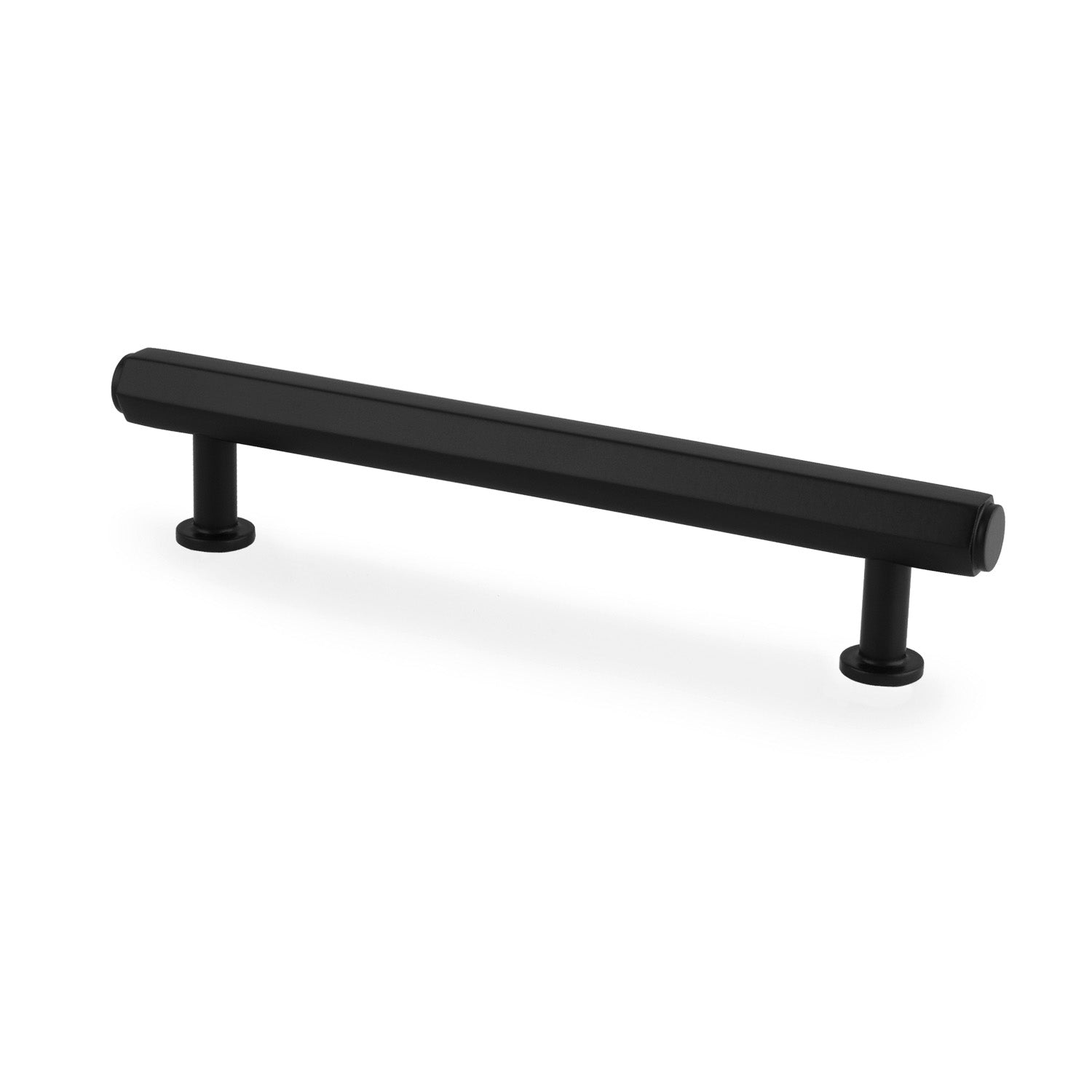 Vesper Hex | Greb i Mat Sort L 164 mm (C/C 128 mm) Alexander & Wilks AW830-128-BL FINICC