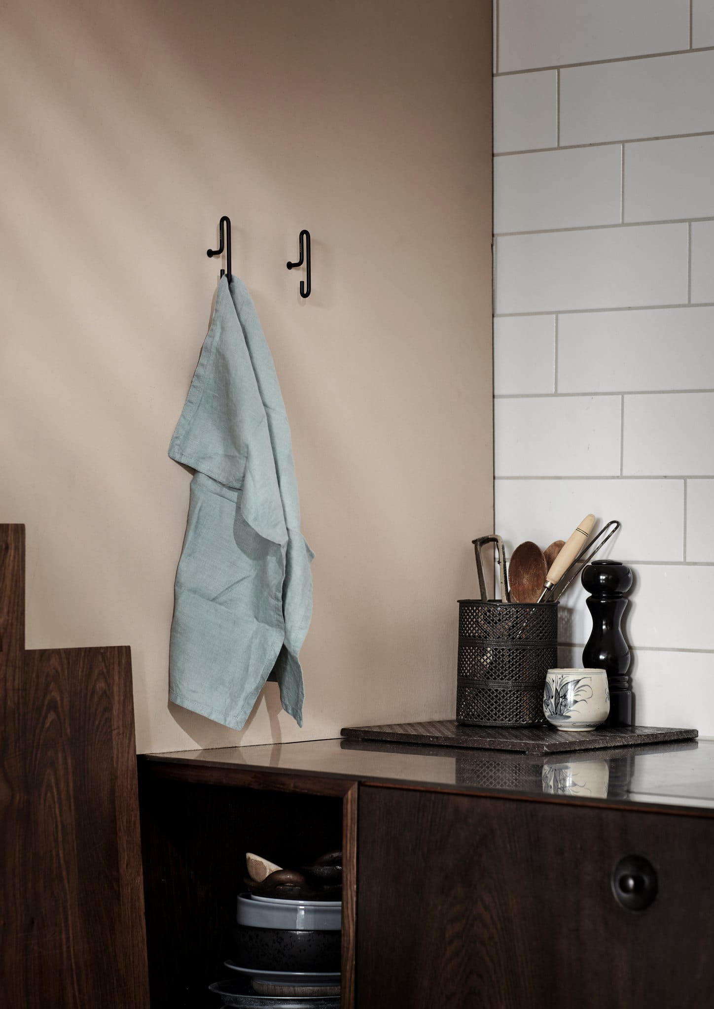 Wall Hook Small | Knage i Sort - Sæt med 2 stk. L 7,9 cm Moebe MB-WHBLS FINICC