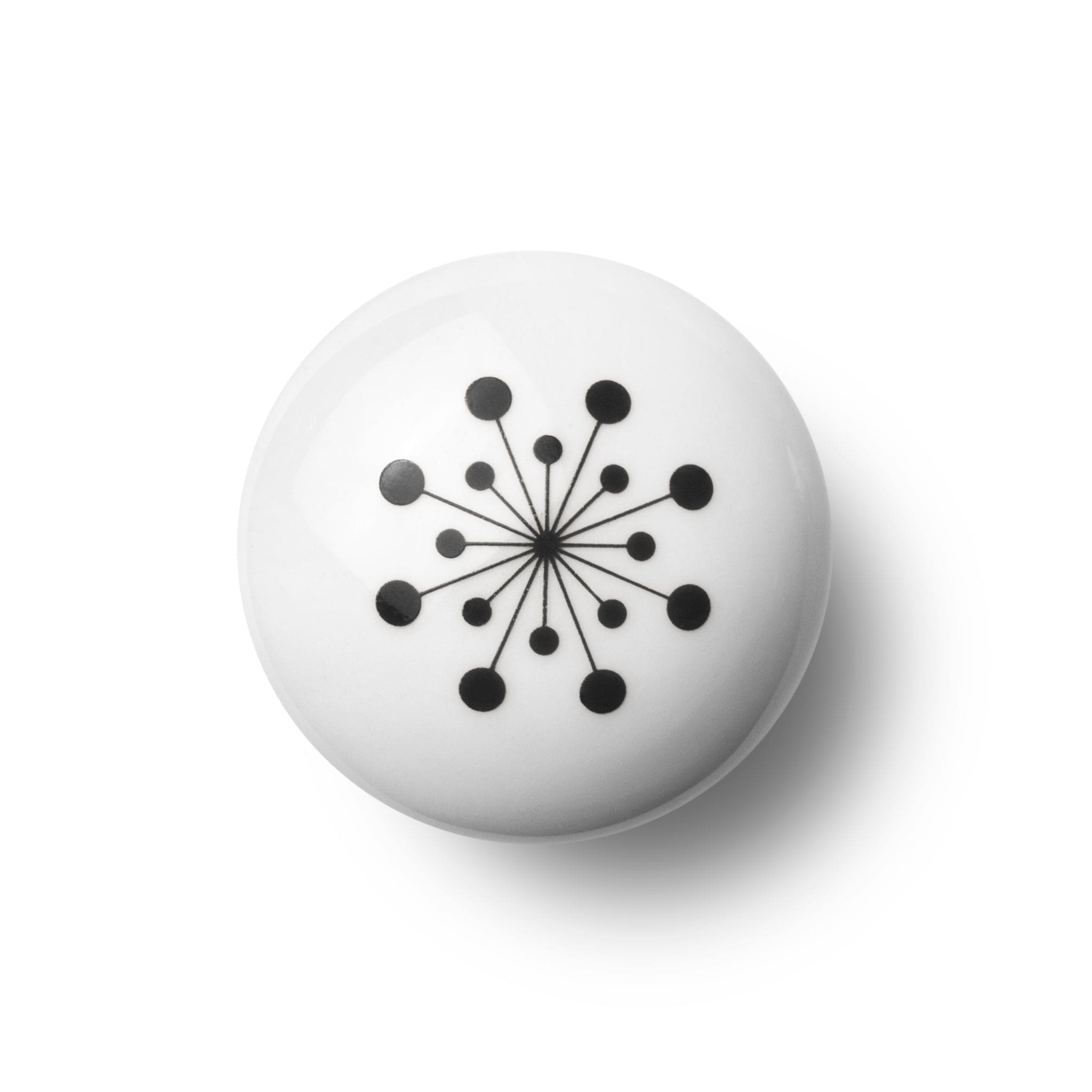 Flower Black | Møbelknop eller Knage i Porcelæn / Sort Anne Black FINICC