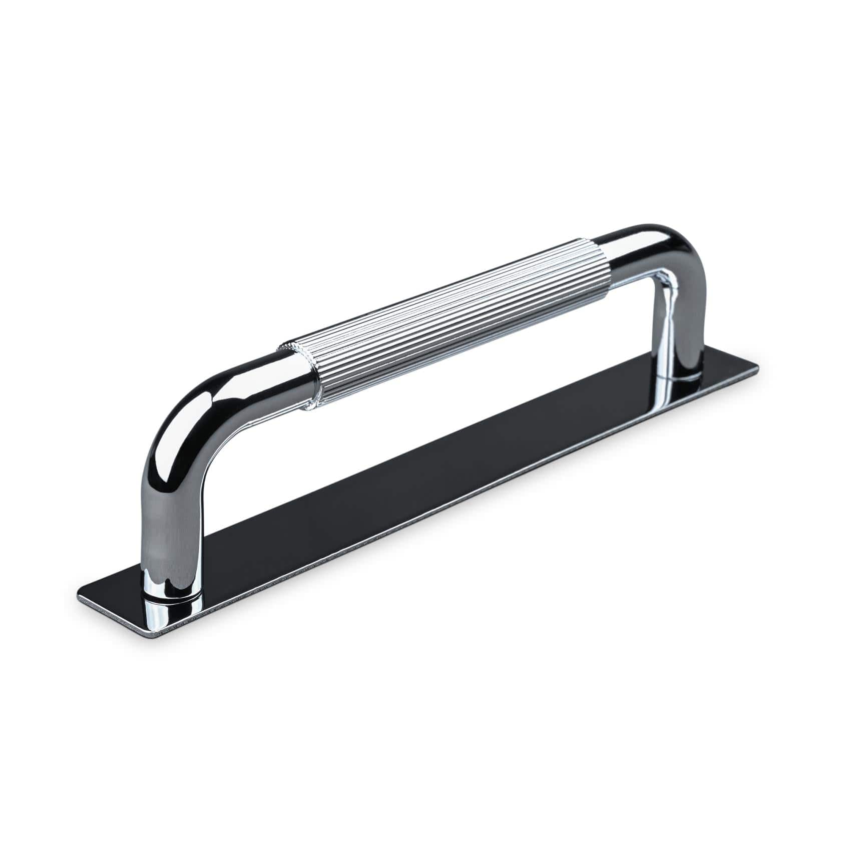 Perugia Stripe | Greb i Blank Krom med bagplade L 138 mm (C/C 128 mm) Theofils TF-10200364-BP FINICC