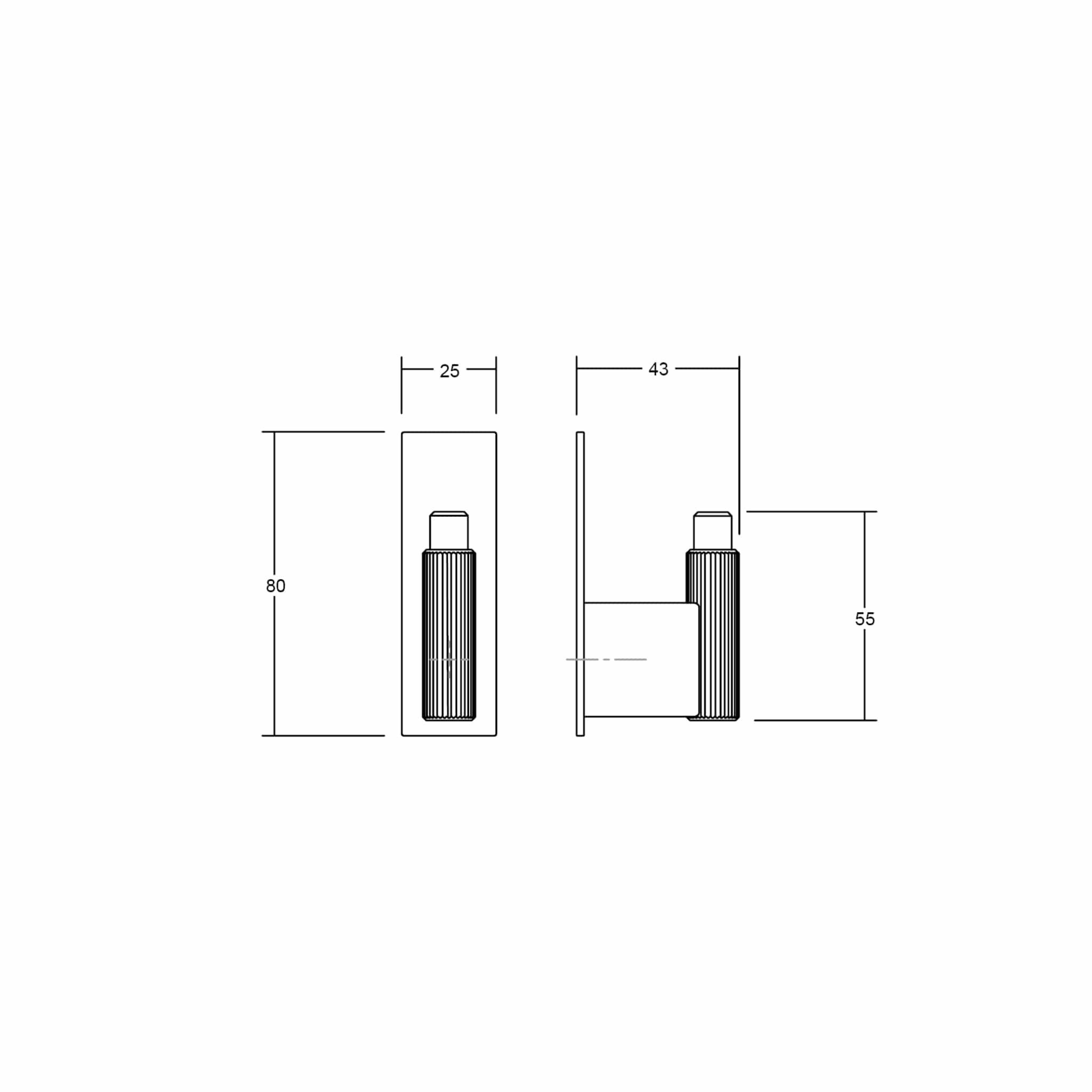 Arpa Plate | Knage i Rustfrit Stål Finish H 80 mm x D 43 mm Viefe VF-7036025L24 FINICC