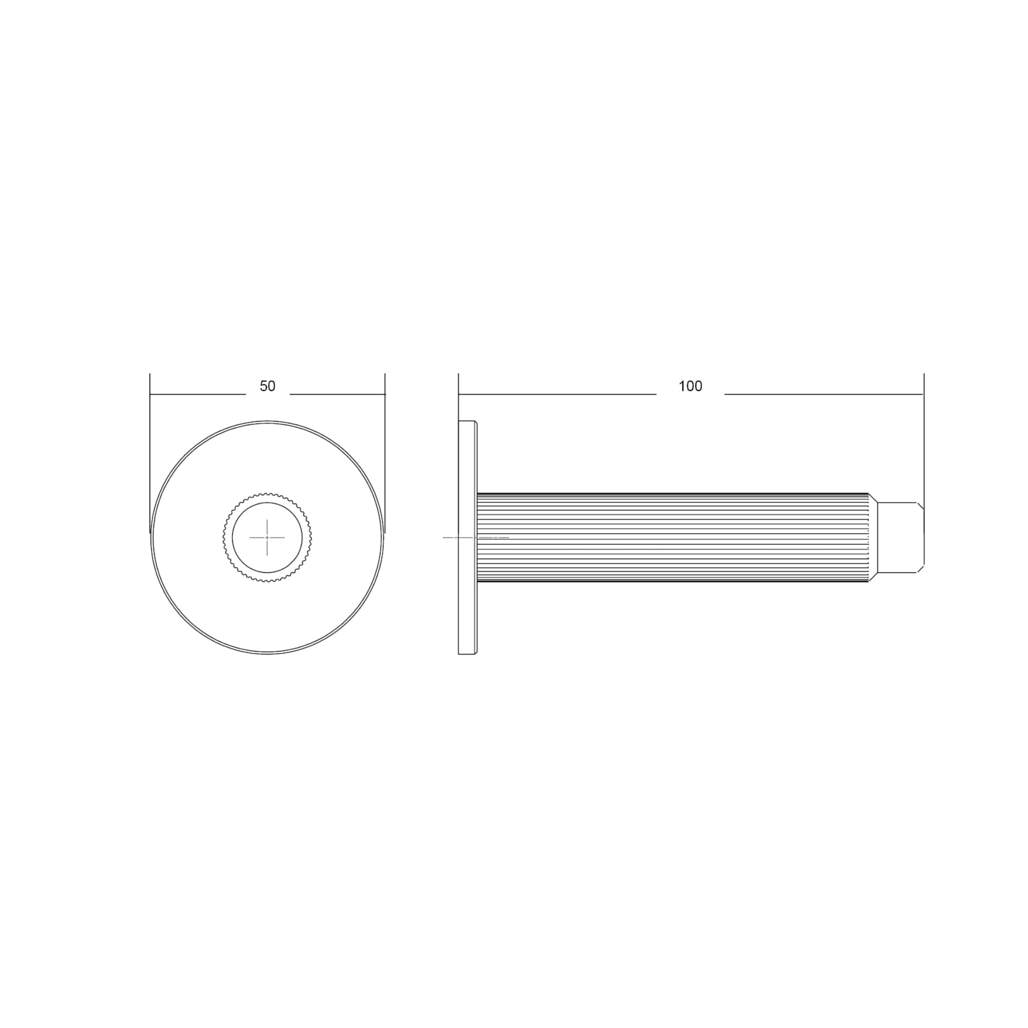 Arpa Wall | Dørstopper i Børstet Messing Ø 50 mm x D 101 mm Viefe VF-8013103L291 FINICC