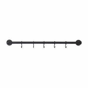 Aveny | Køkkenstang i Mat Sort - inkl. 5 kroge - 640 mm