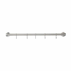 Aveny | Køkkenstang i Rustfrit Stål - inkl. 5 kroge - 640 mm