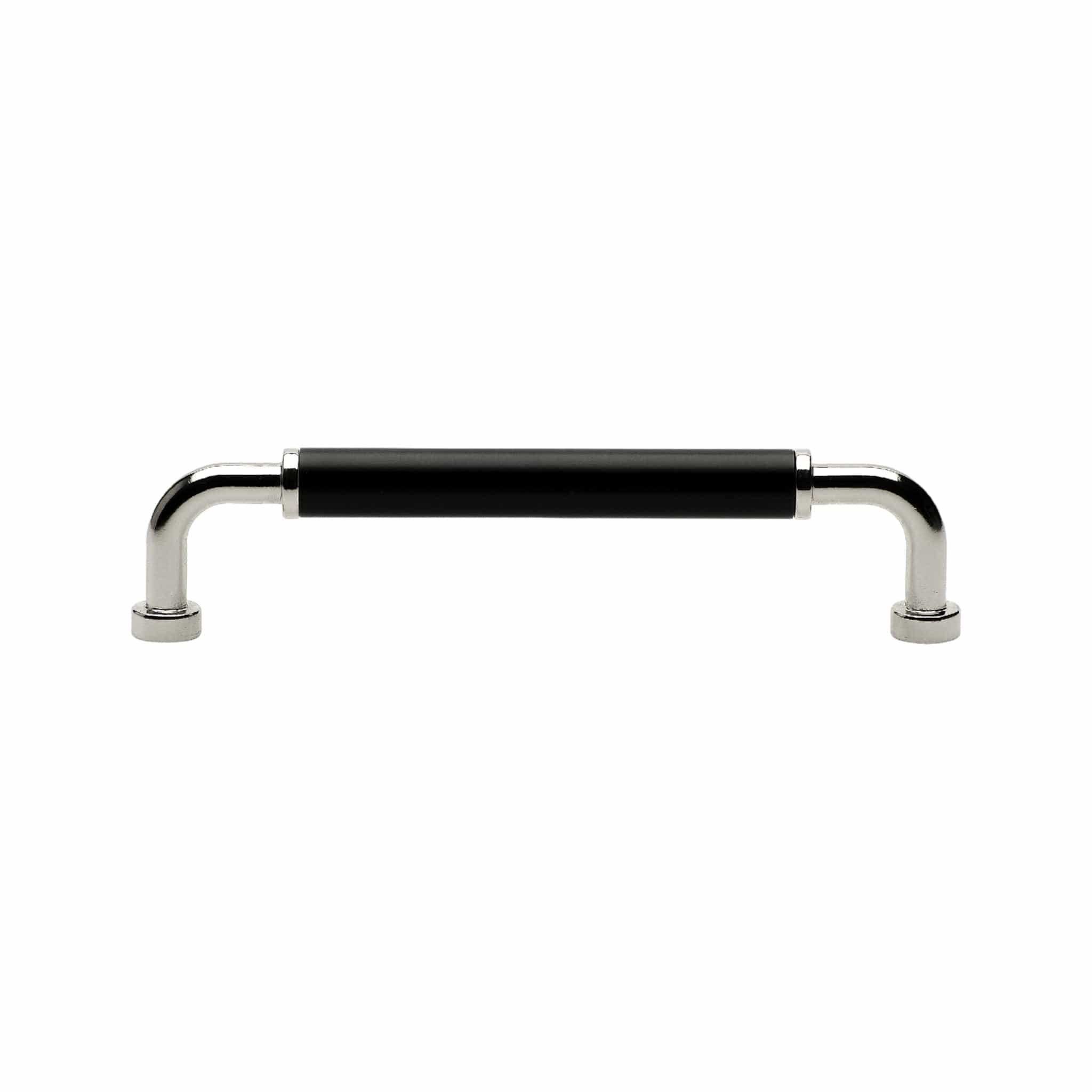 Brohult | Greb i Blank Nikkel / Sort L 141 mm (C/C 128 mm) Beslag Design 397045-11 FINICC