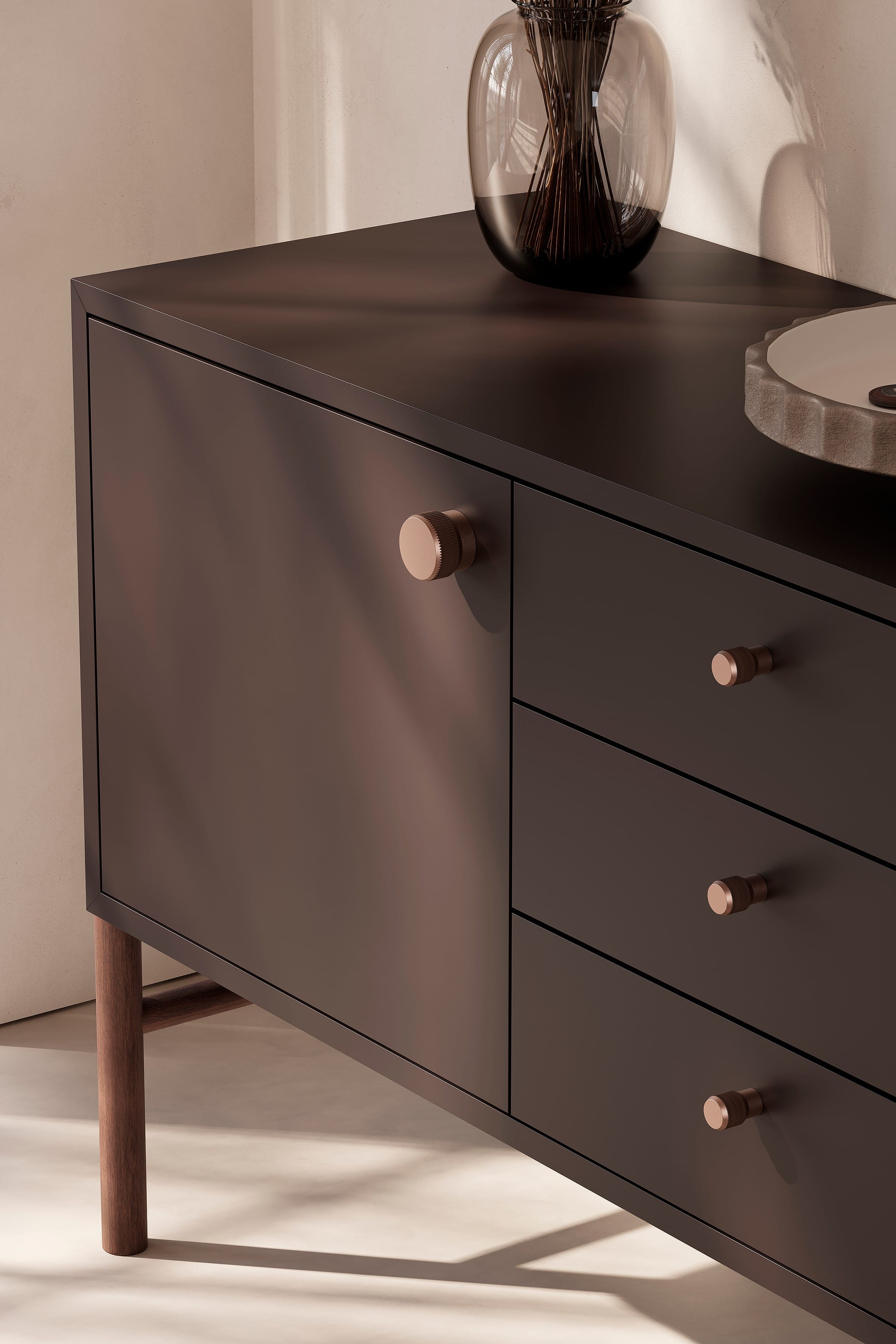 Brooklyn Big | Knop i Børstet Bronze finish Ø 40 mm Viefe VF-0677040L619 FINICC