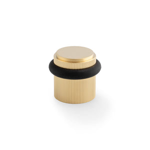 Brunel Floor Reeded | Dørstopper i Børstet Messing med Lak