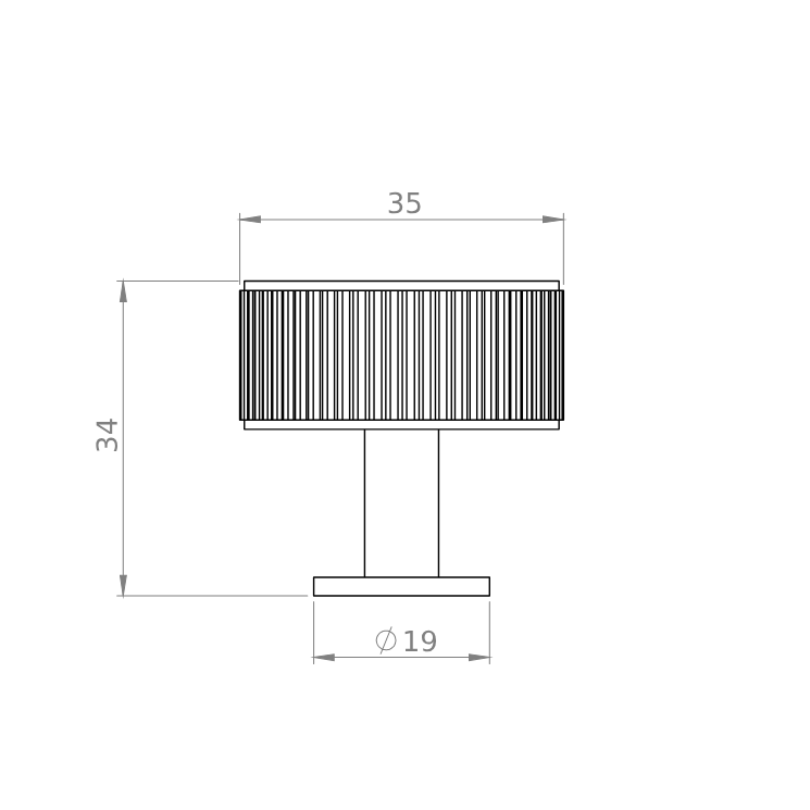 Carlisle Lines Radio | Knop i Antrasit Grå Ø 35 mm x D 34 mm Carlisle Brass FTD713ANT FINICC