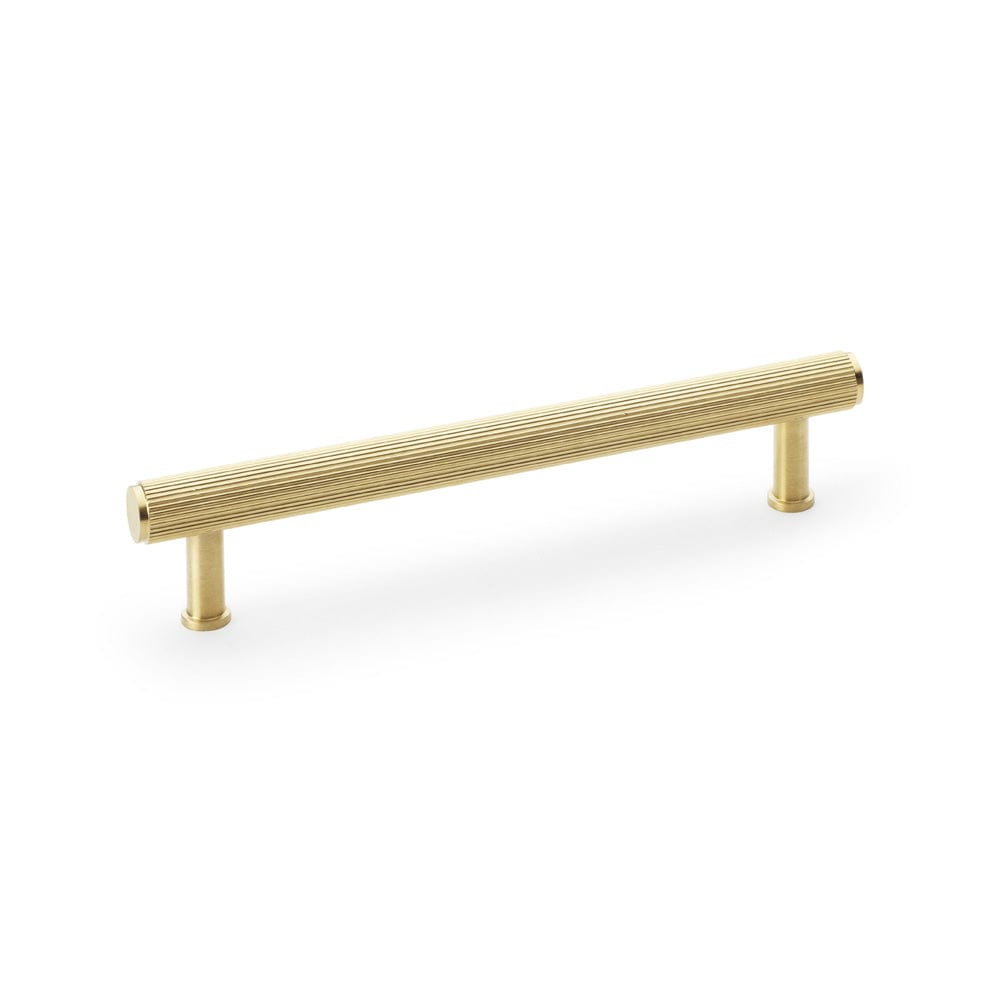 Crispin Reeded | Greb i Børstet Messing med Lak L 198 mm (C/C 160 mm) Alexander & Wilks AW809R-160-SBPVD FINICC