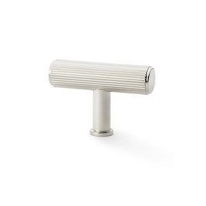 Crispin T-Bar Reeded | Greb/Knop i Blank Nikkel