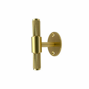 Cross T-Bar Plate | Greb/Knop i Lakeret Messing med bagplade