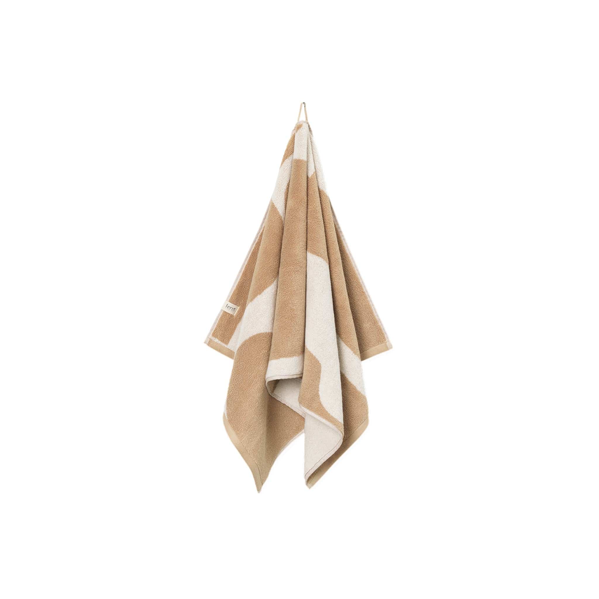 Ebb | Håndklæde i Sand/Off-white L 100 mm x B 50 mm Ferm Living FL-1104269055 FINICC