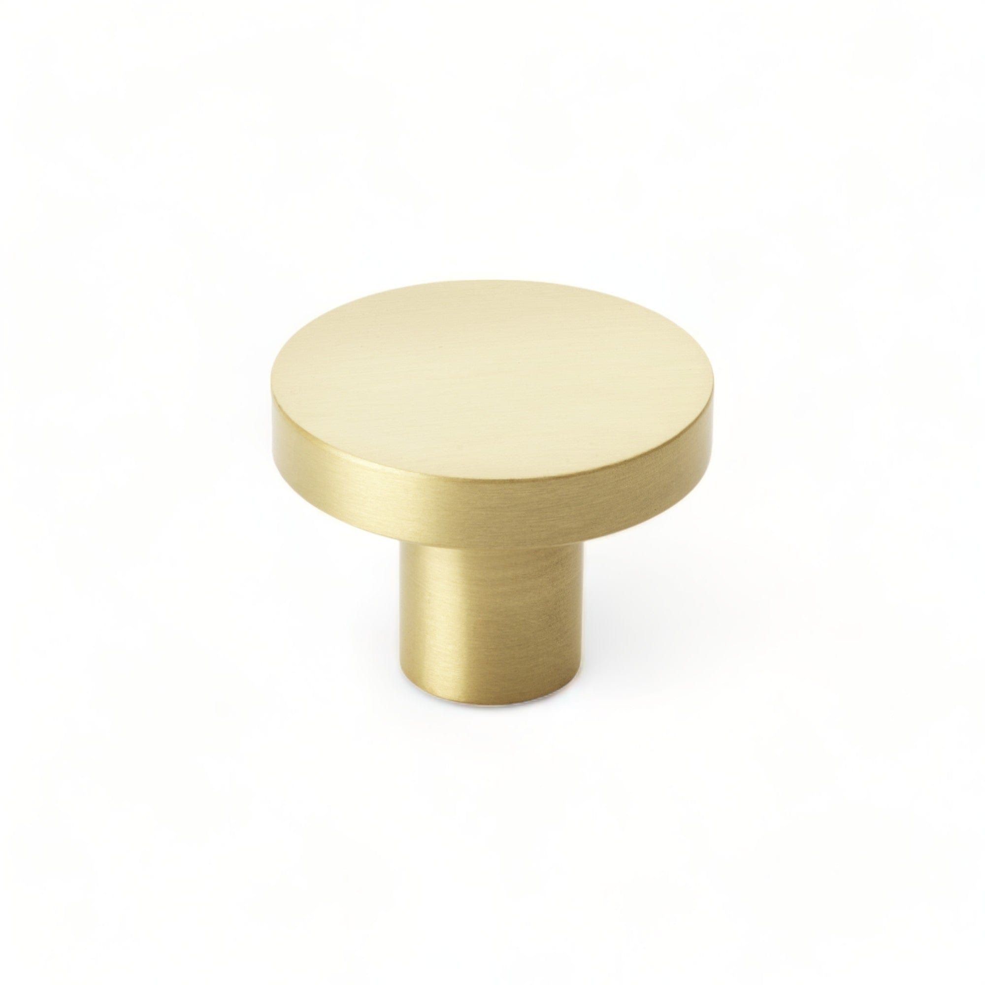 Hanover Plain | Knop i Børstet Messing Med lak Ø 38 mm x D 28 mm Alexander & Wilks AW821-38-SB FINICC