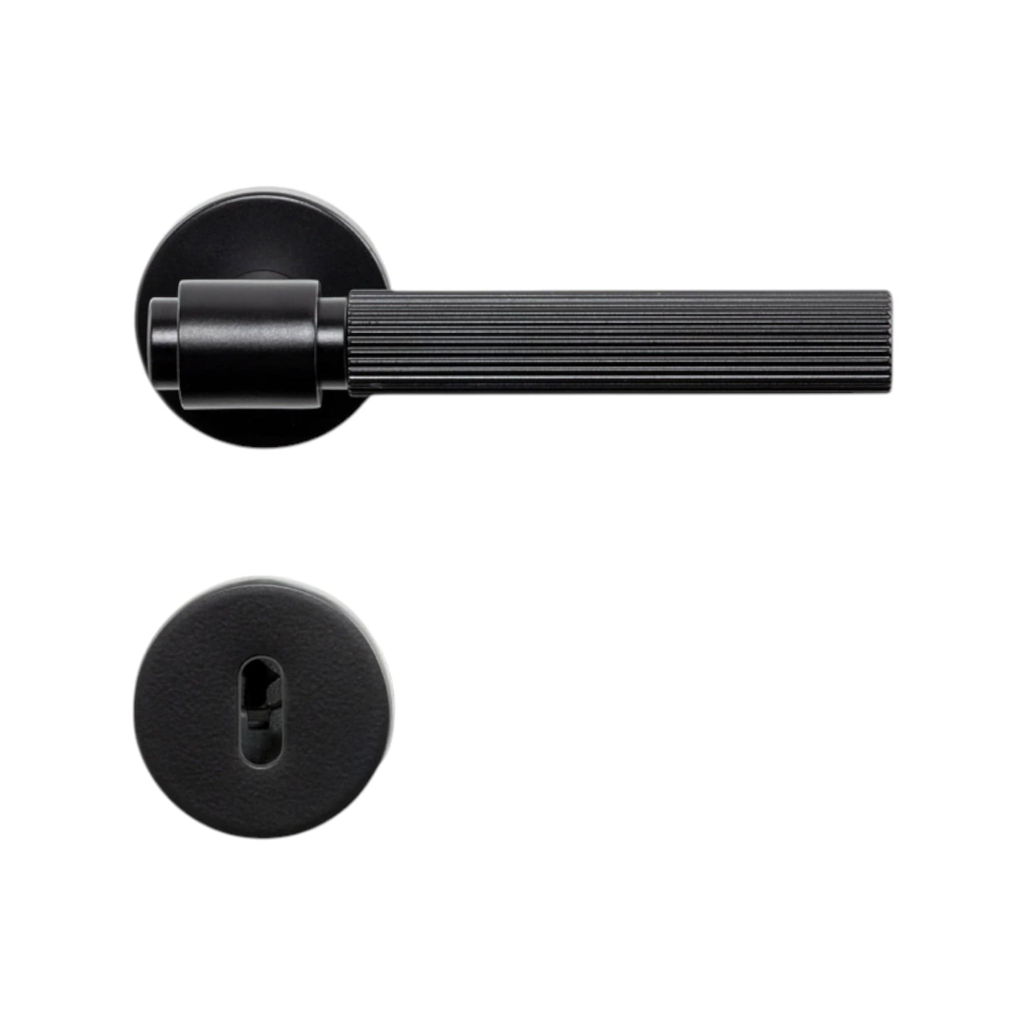 Helix Stripe | Dørhåndtag i Mat Sort L 150 mm (C/C 30 mm) Beslag Design 752010-41 FINICC