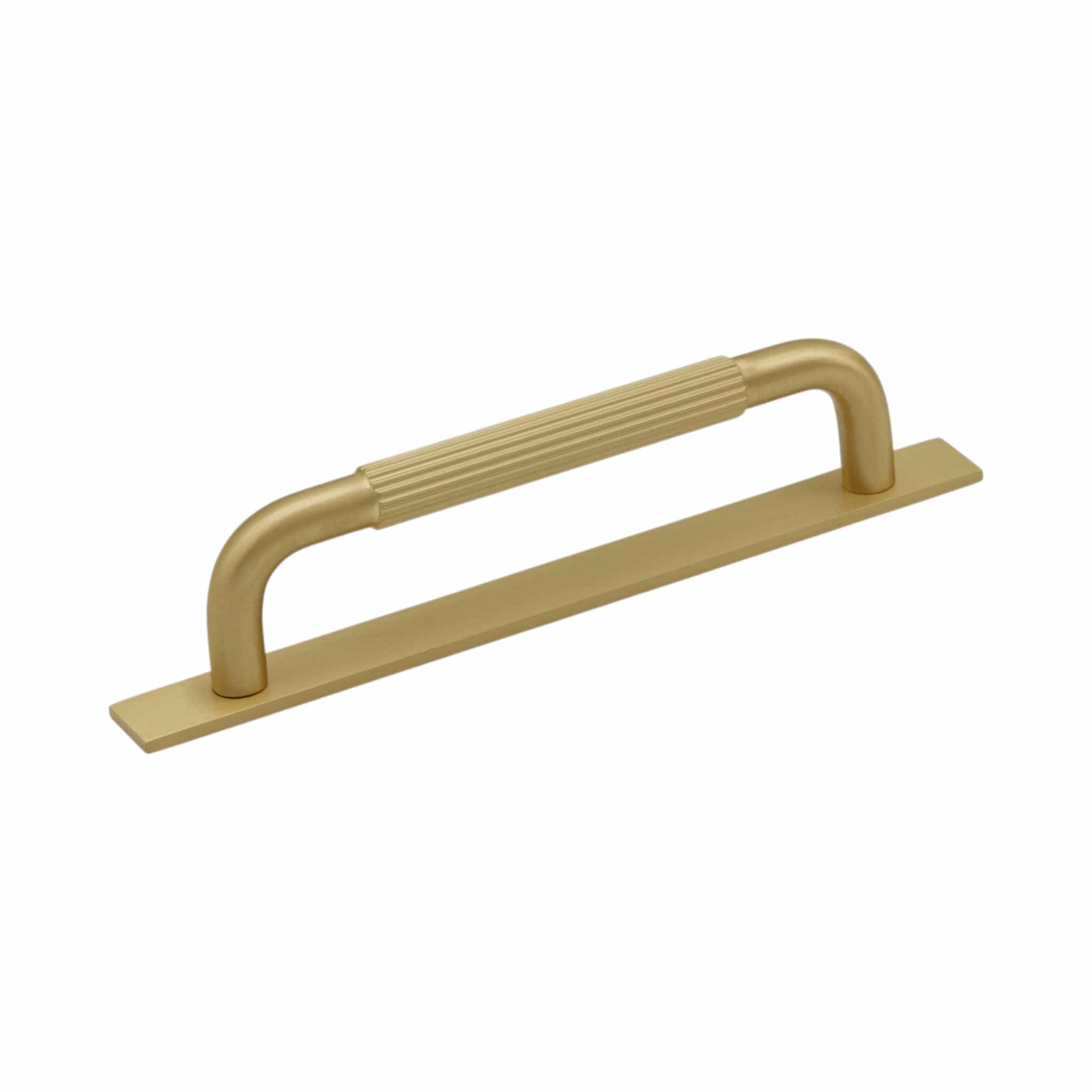 Helix Stripe | Greb i Børstet Messing  - med bagplade L 170 mm (C/C 128 mm) Beslag Design 309276-11 FINICC