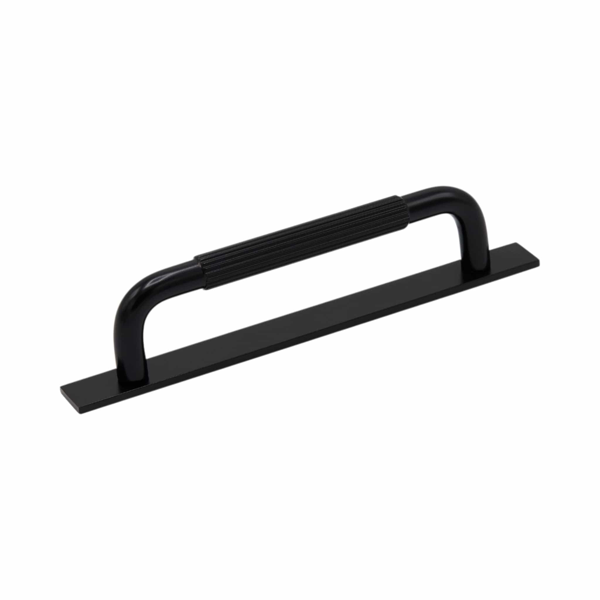Helix Stripe | Greb i Mat Sort  - med bagplade L 170 mm (C/C 128 mm) Beslag Design 309274-11 FINICC