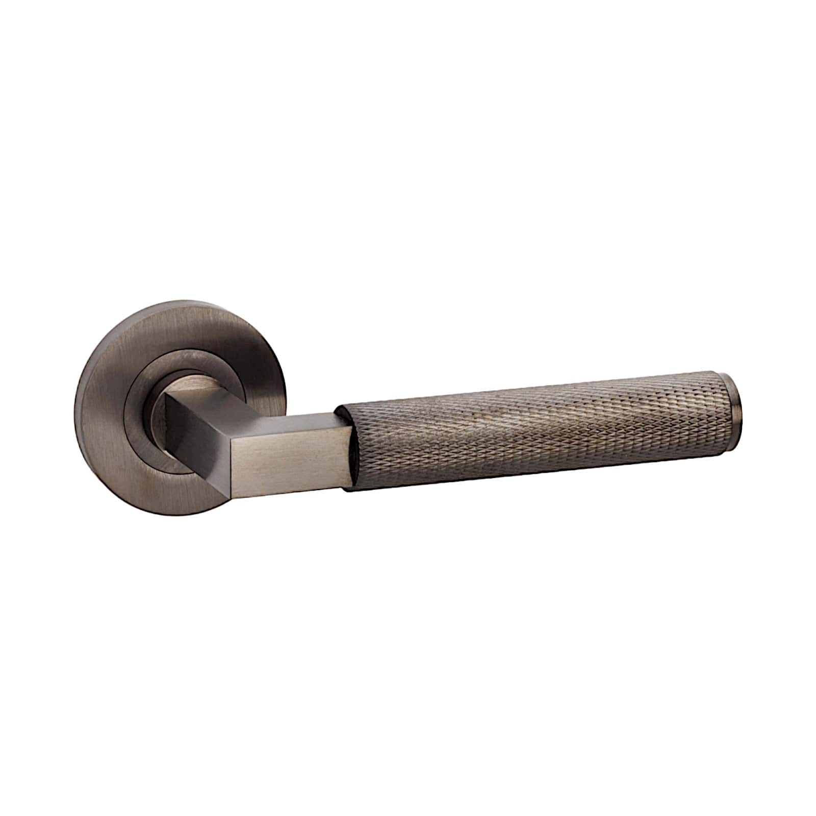 Hurricane Knurled | Dørhåndtag i Dark Bronze Alexander & Wilks AW200DBZPVD-SET FINICC
