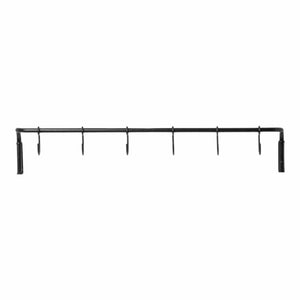 K-Rod | Køkkenstang i Sortoxideret Messing med 6 Kroge - 55 x 9,5 cm