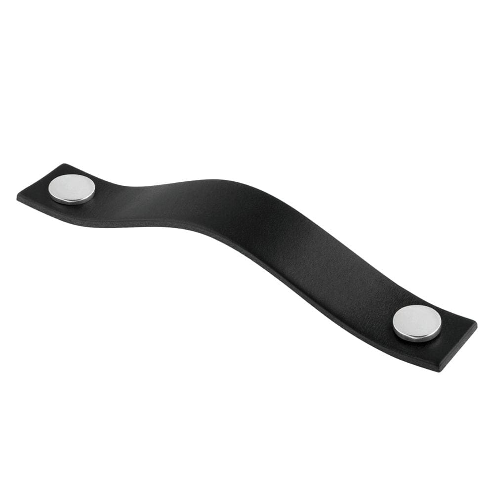 Loop 128 | Greb i Sort Læder med Krom Skrue L 160 mm (C/C 128 mm) Et Al TF-11833201 FINICC
