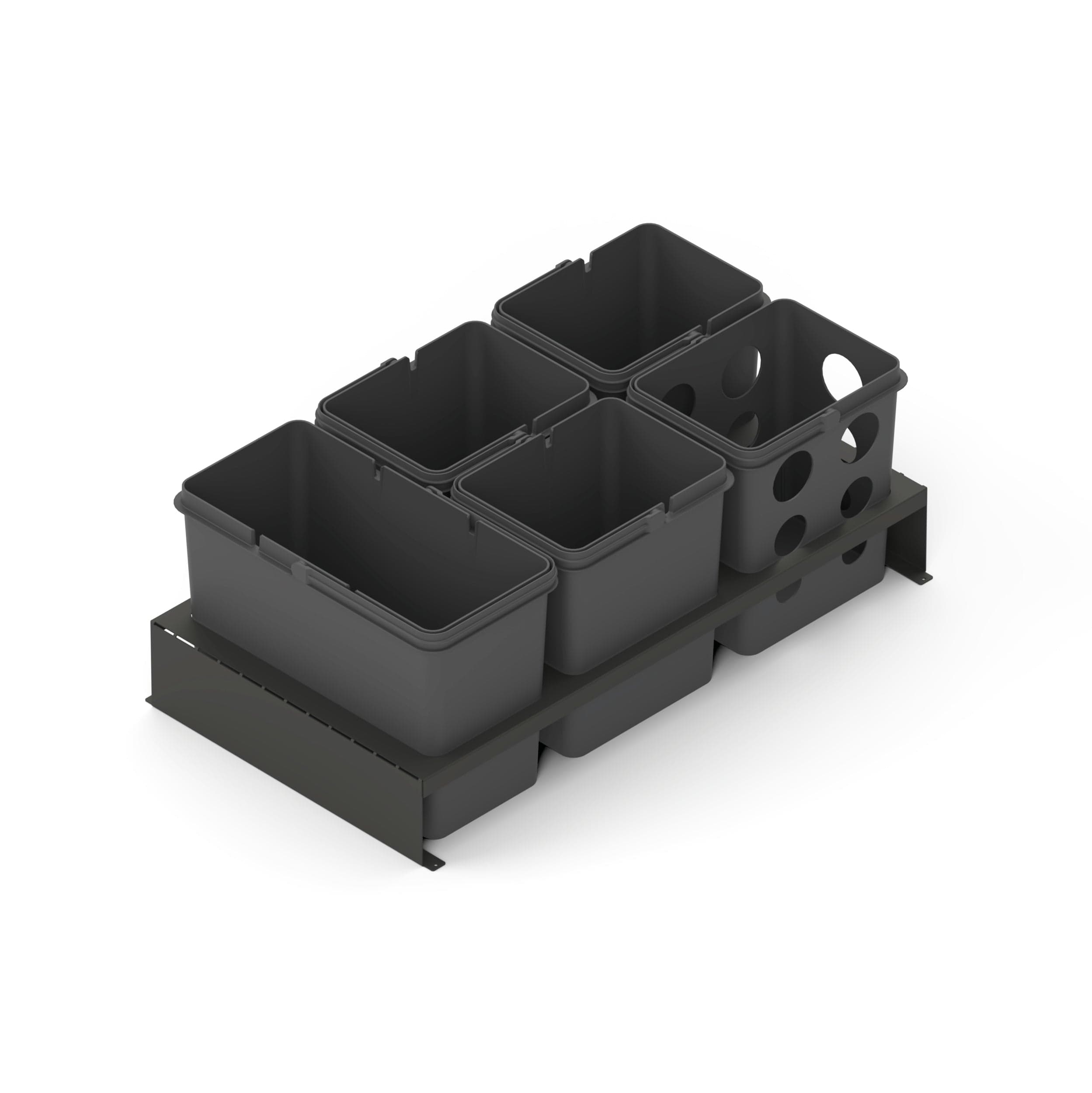 Merida 80x45 | Affaldssystem til 80 cm skuffe inkl. 4x7 liters og 1x12 liters spande (systemdybde 45 cm) Theofils TF-630000 FINICC