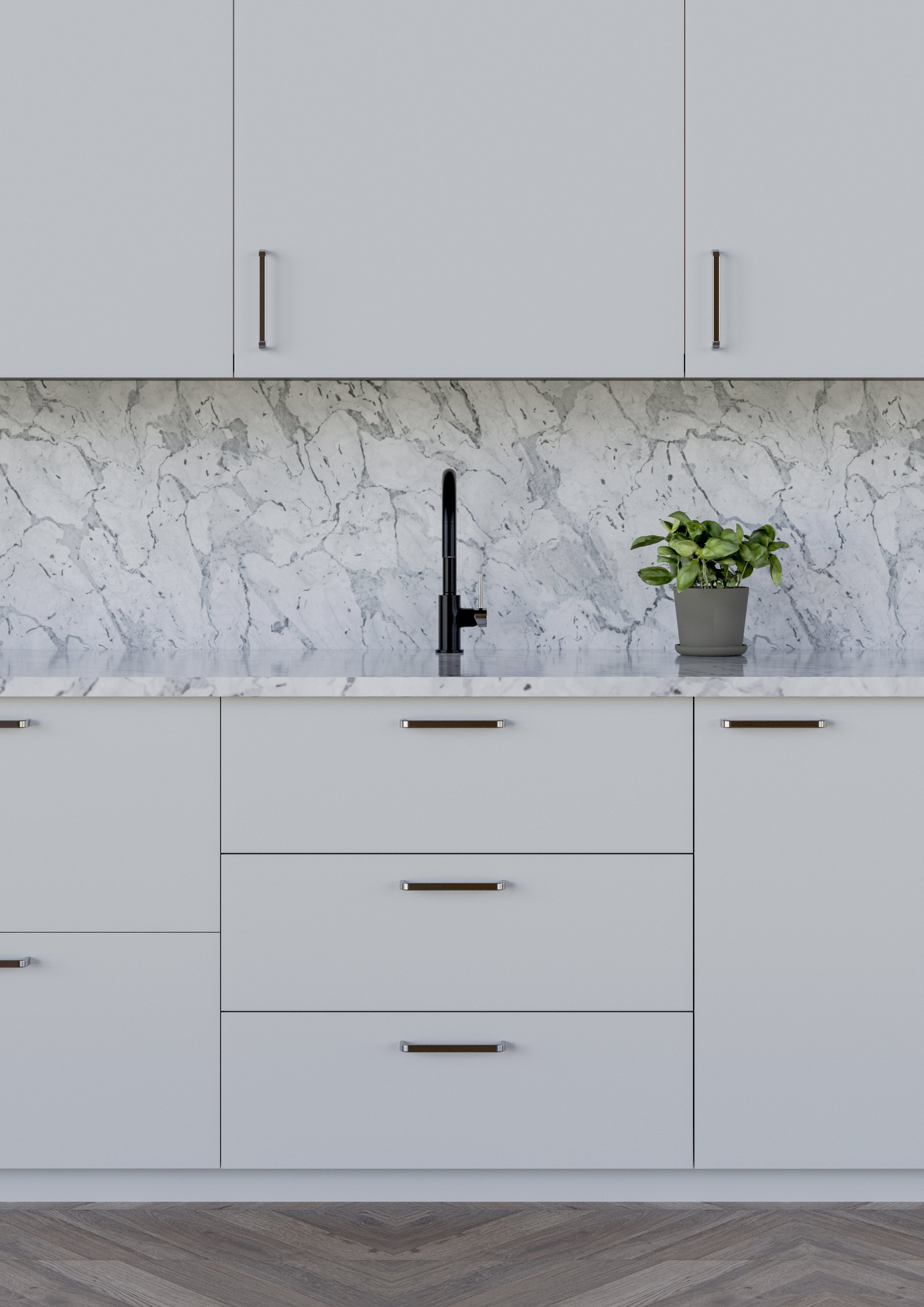 Positano | Greb i Børstet Rustfrit Stål Finish L 134 mm (C/C 128 mm) Theofils TF-11872551SP FINICC