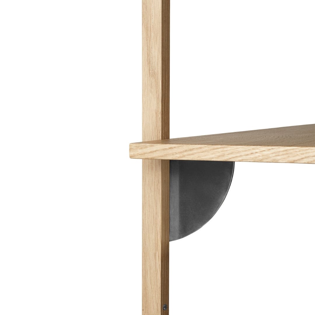Sector Shelf Single/Narrow - Oak/Black Brass ferm LIVING FL-1103522859 FINICC