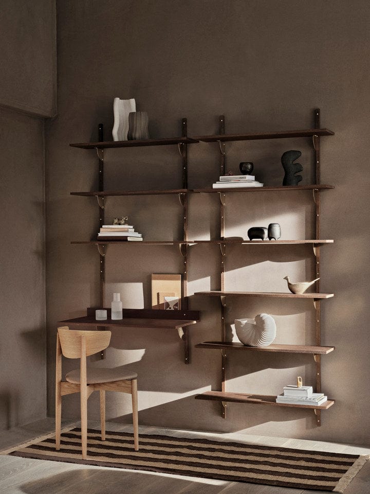 Sector Shelf Tripple/Wide - Smoked Oak/Brass ferm LIVING FL-1104269294 FINICC