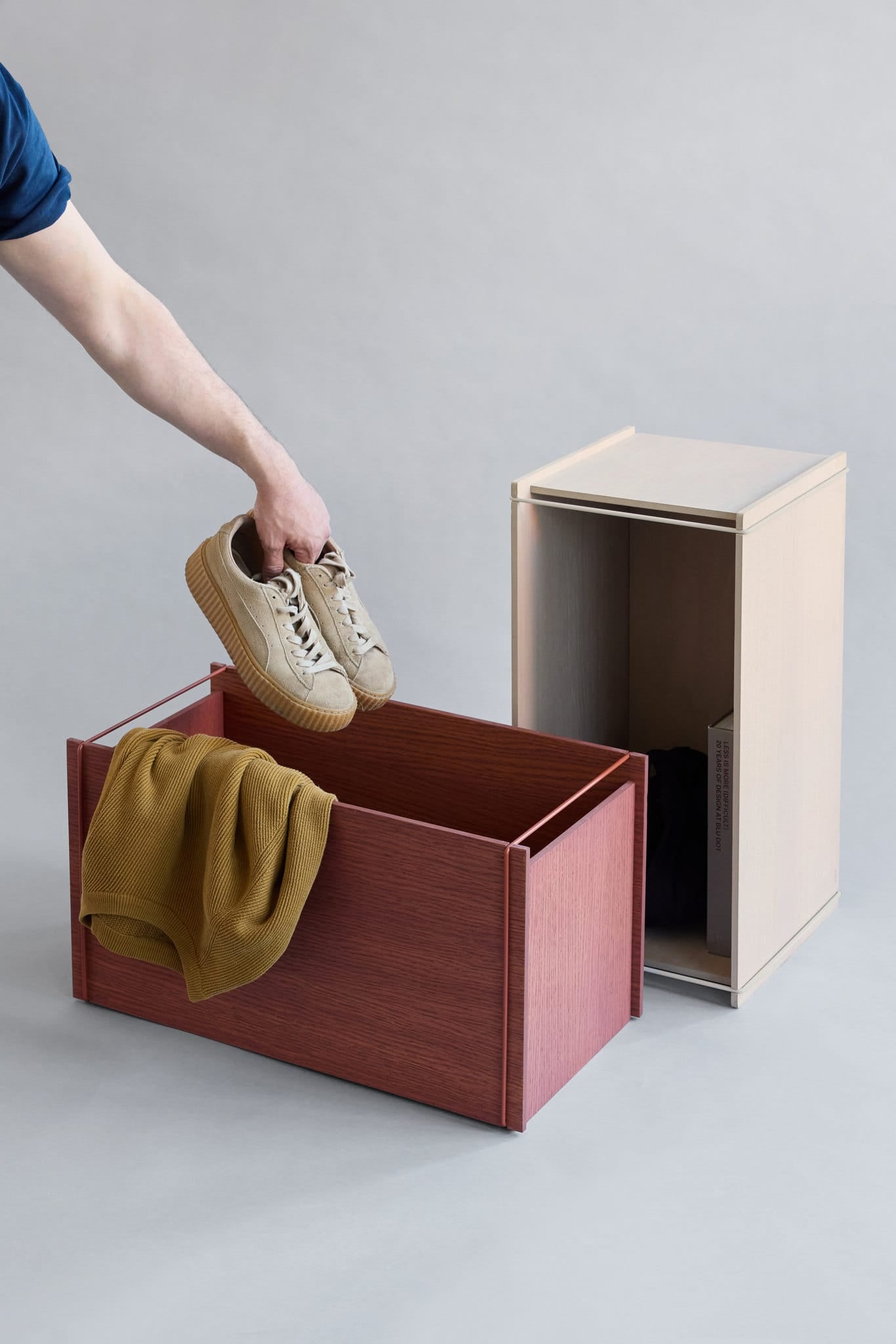 Storage Box | Opbevaringskasse i Warm Grey L 60 cm x B 33 cm Moebe MB-SBWG FINICC