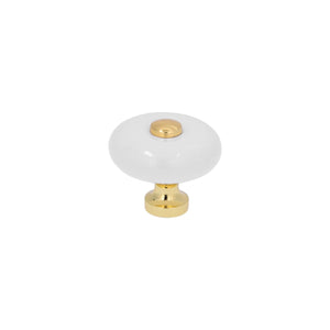 Tod | Knop i Hvid Porcelæn / Messing