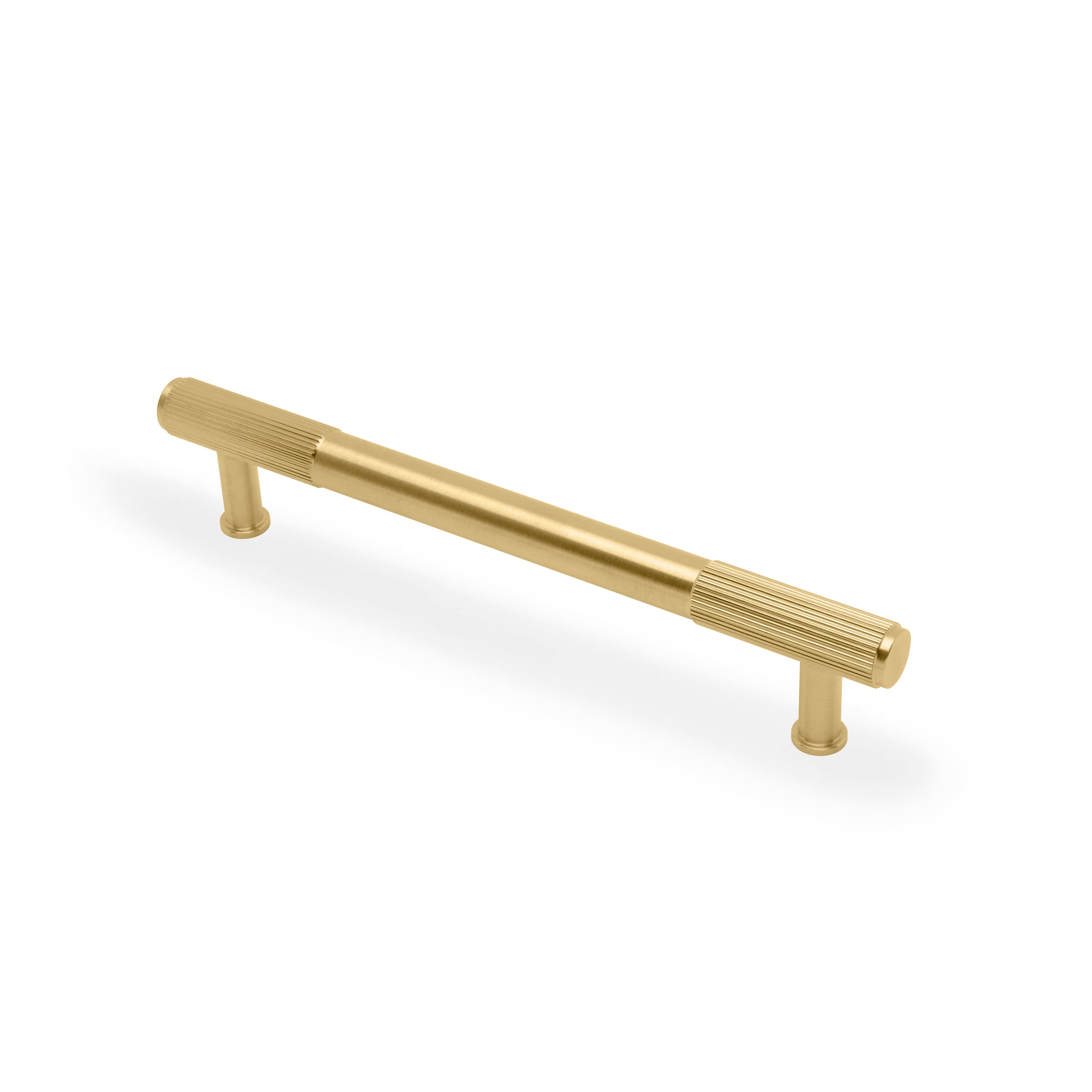 Washington Reeded | Greb i Børstet Messing med Lak L 197 mm (C/C 160 mm) Alexander & Wilks AW854R-160-SBPVD FINICC