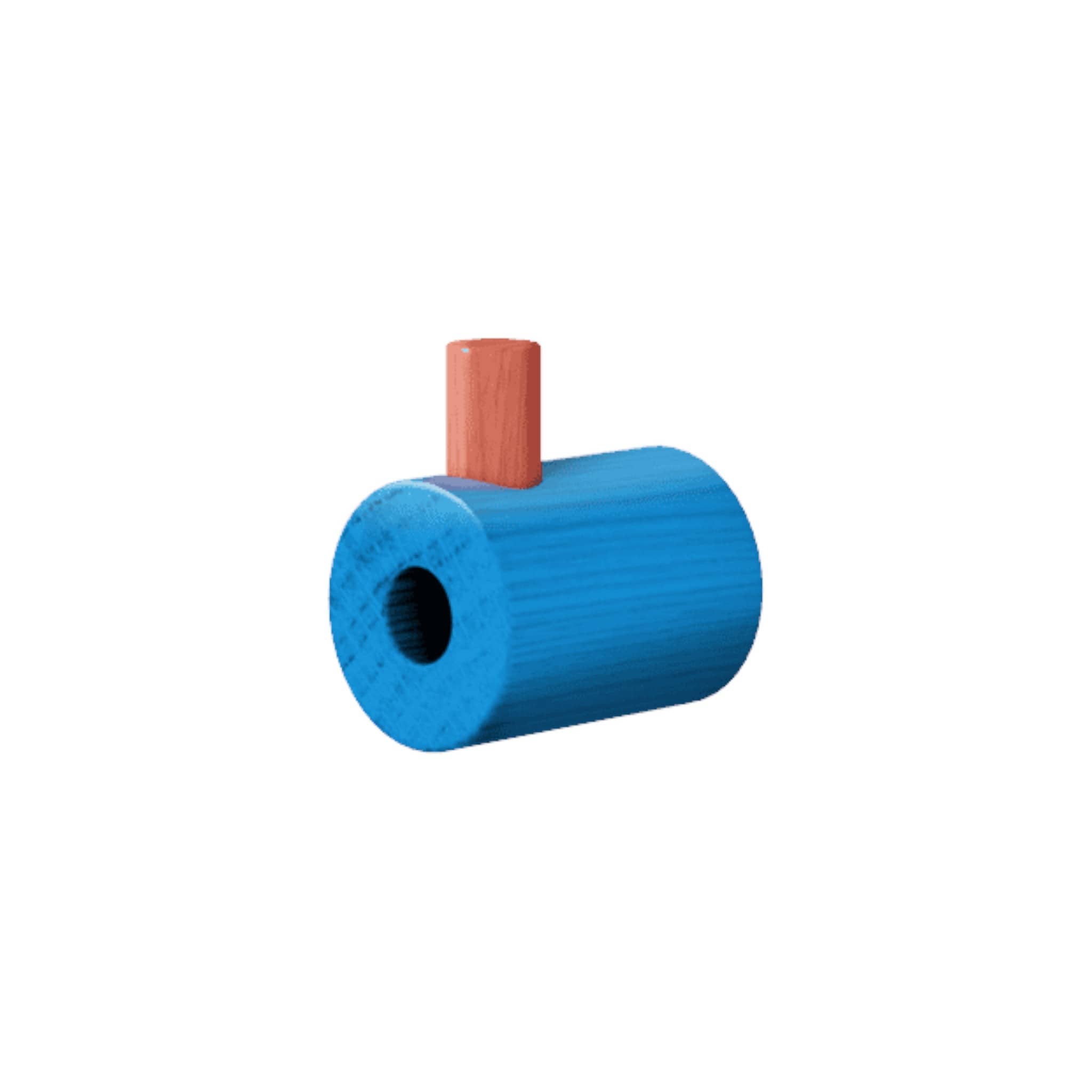 Wooden Wall Hook | Knage i Blue Ø 2,8 cm x D 3,8 cm Moebe MB-WWHBLUROS FINICC