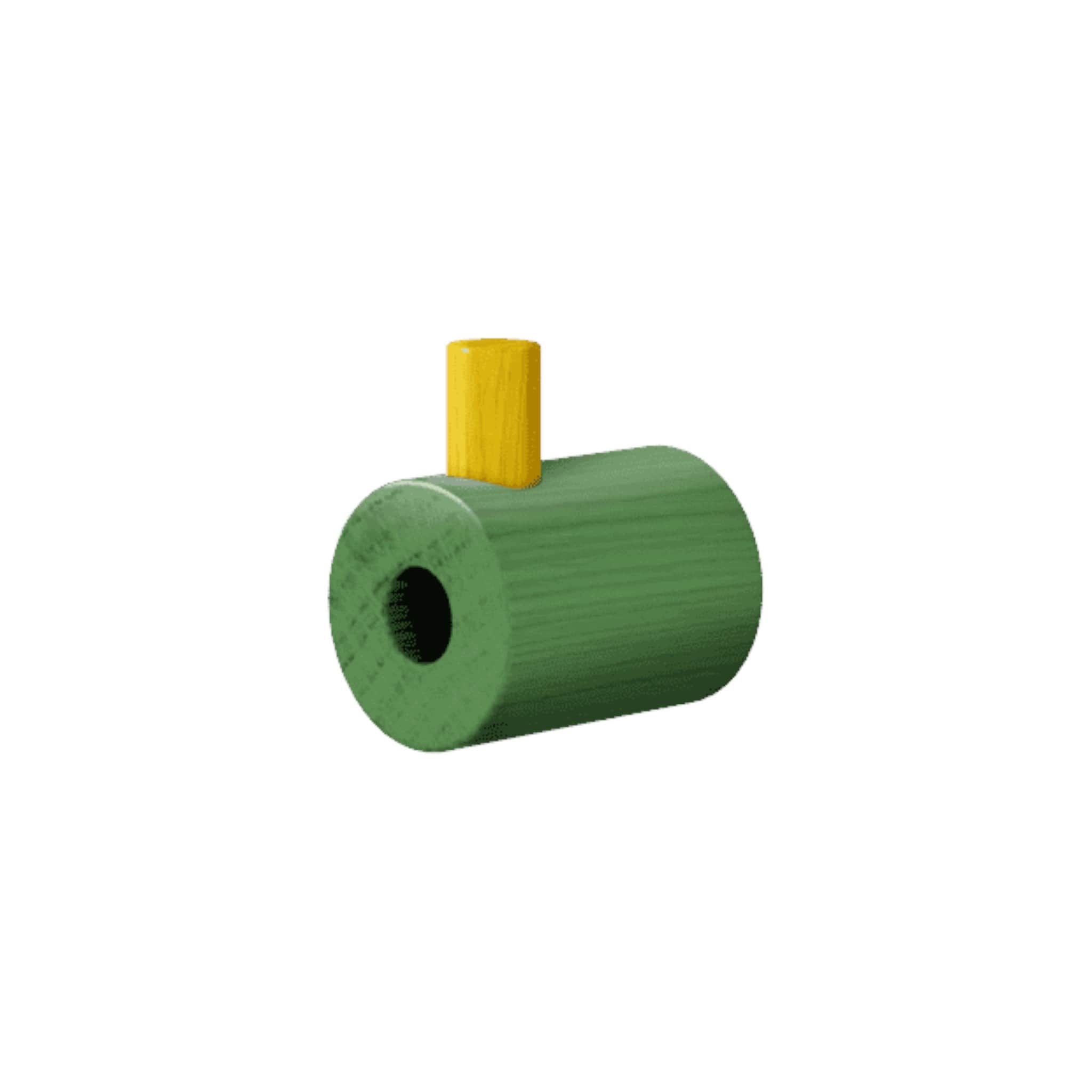 Wooden Wall Hook | Knage i Green/Yellow Ø 2,8 cm x D 3,8 cm Moebe MB-WWHGREYEL FINICC